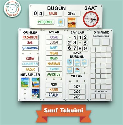 Ahşap Duvar Takvimi Mıknatıslı