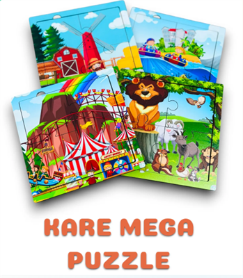 Kare Mega Puzzle (4 Farklı Yapboz)