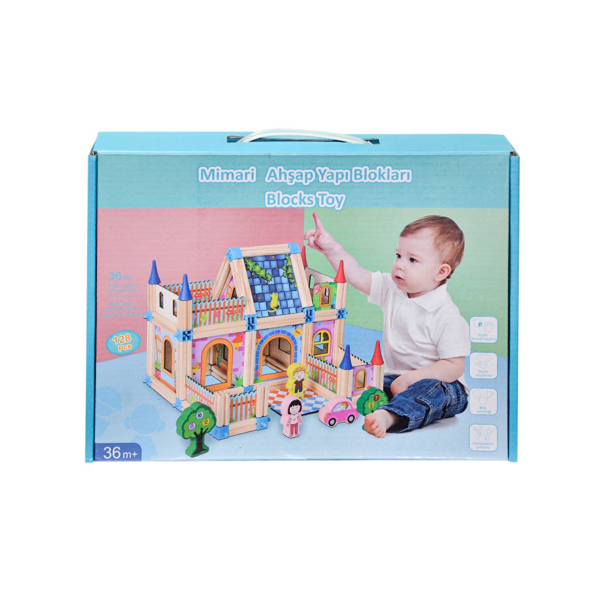 Ahşap Mimari Yapı Blokları 128 Parça