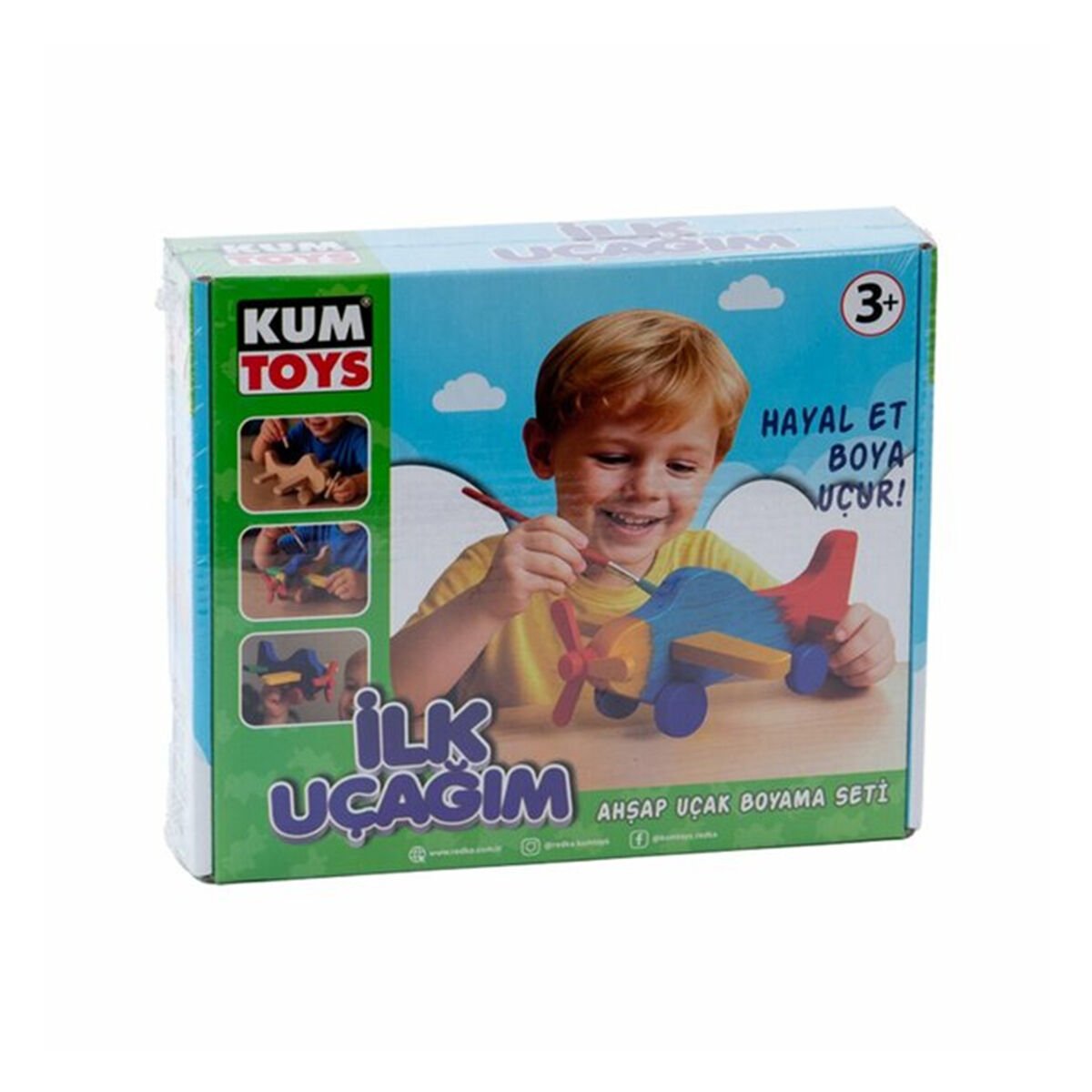 KUMTOYS İLK UÇAĞIM AHŞAP BOYAMA SETİ