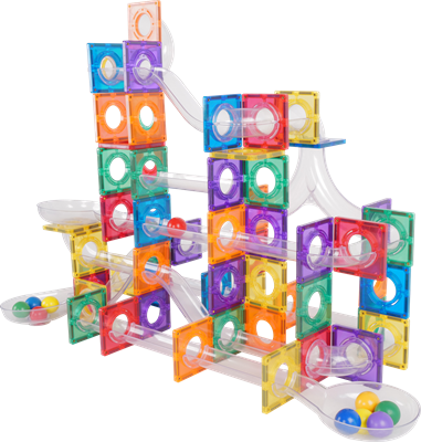 Manyetik Pimli Şeffaf Borulu Kaydırak Borulu Yapı Blok 210 Parça Magnetic Tiles