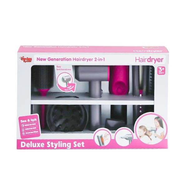 Sesli ve Işıklı 2IN1 Lüks Saç Şekillendirici Set 