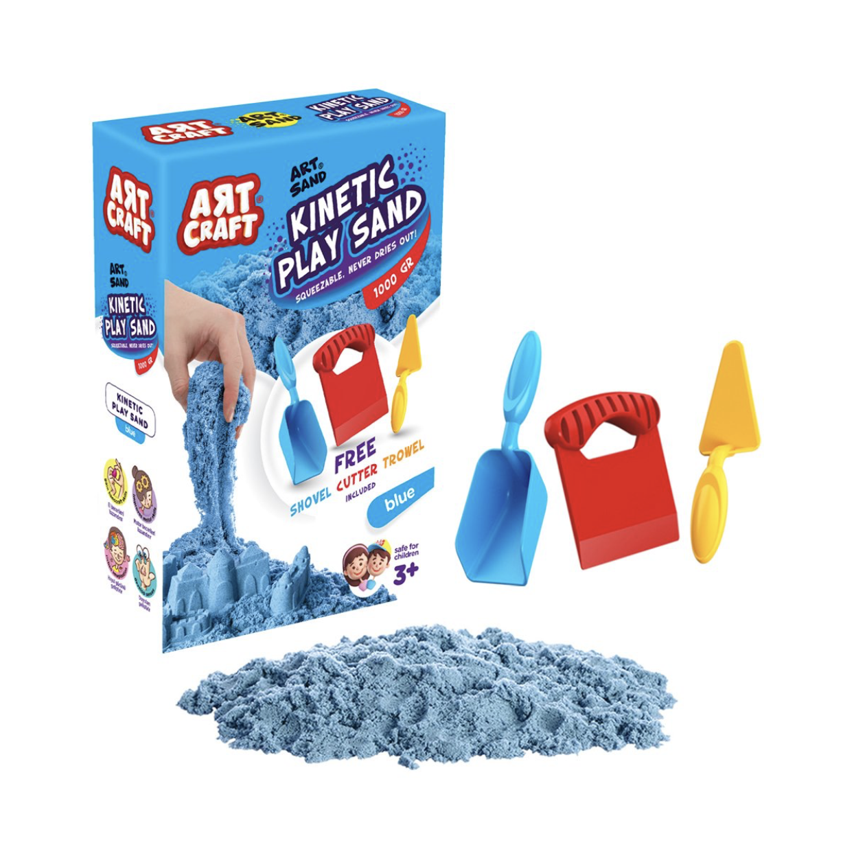 AKSESUARLI MAVİ KİNETİK OYUN KUMU 1000 GR