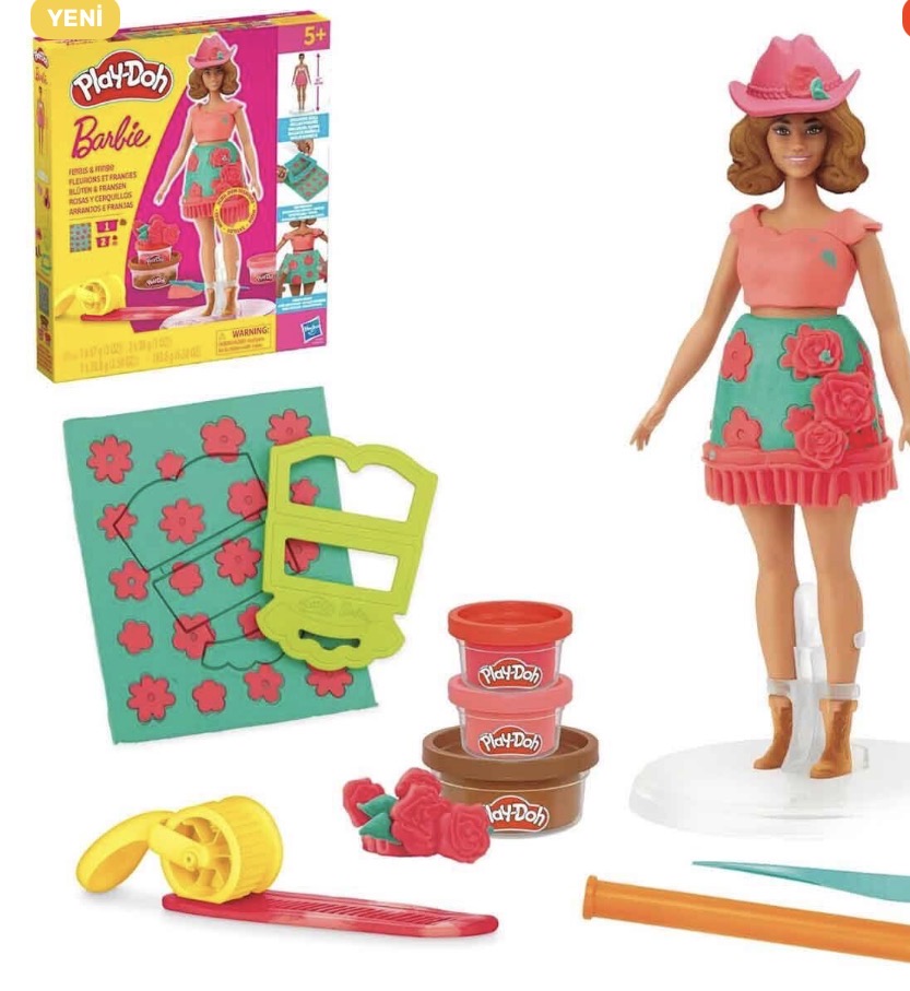 Play-Doh Barbie Çiçek Desenleri ve Püsküller Hamur Oyun Seti +3 yaş