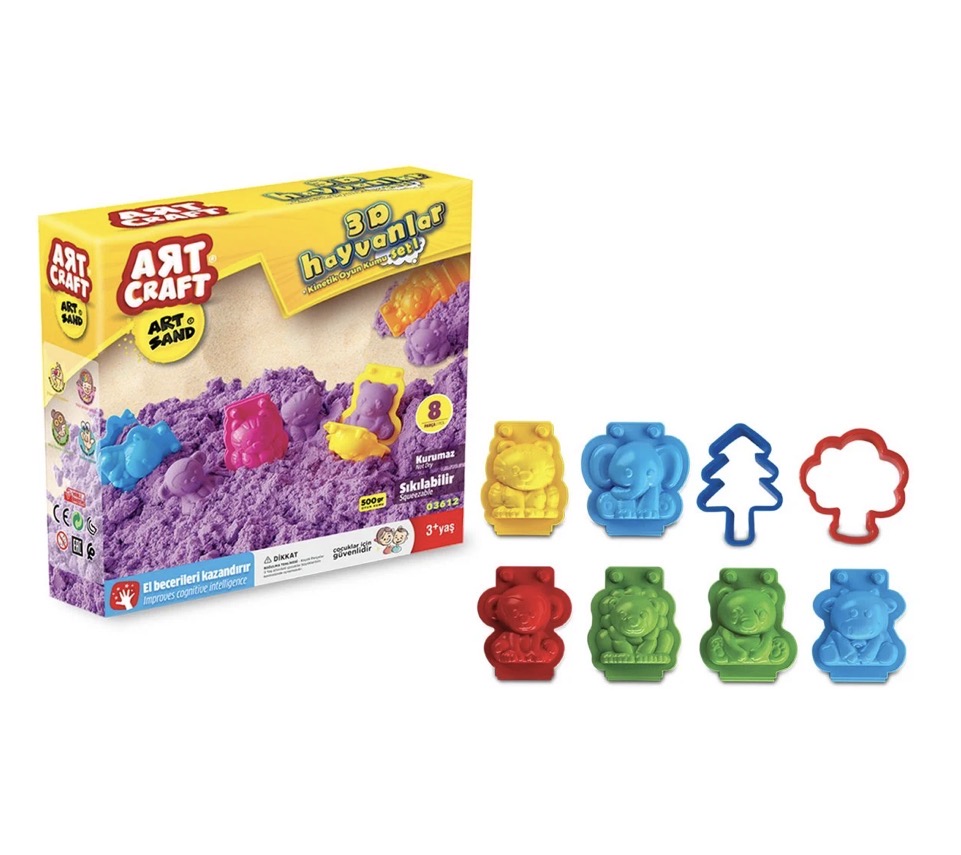  Artsand 3D Hayvanlar Kum Seti 500 gr / +3 yaş