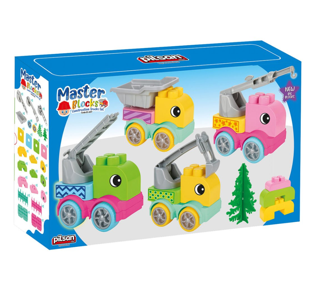 MASTER BLOKLAR İNŞAAT KAMYONLARI SETİ