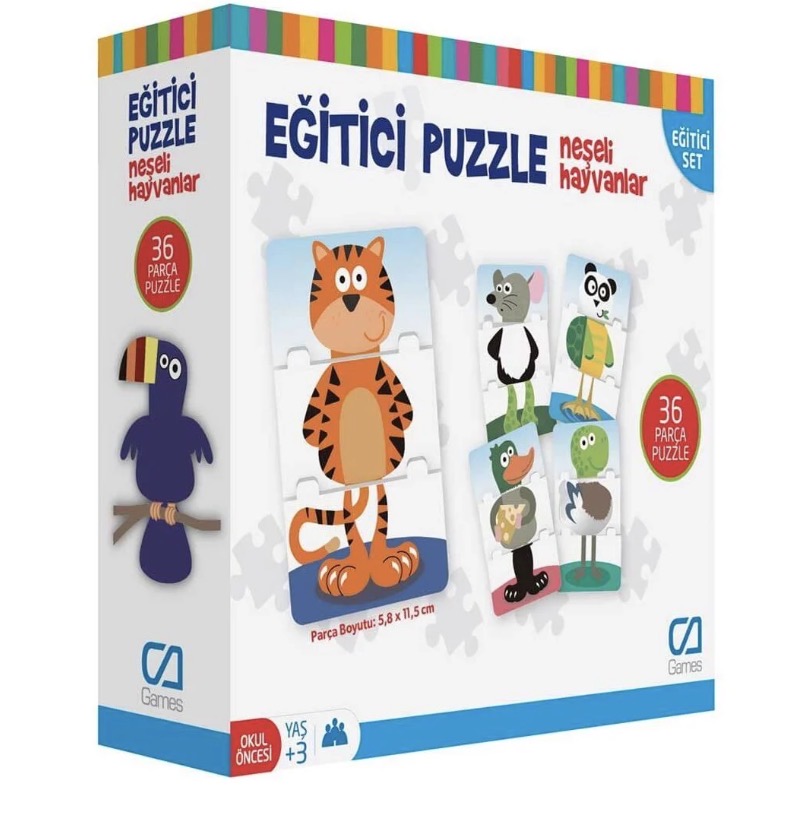 Eğitici Puzzle Neşeli Hayvanlar
