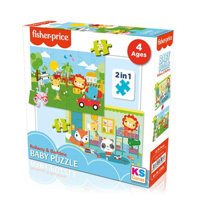 Fisher-Price Baby Puzzle - Railway & Bedtime / 12+24 Parça Puzzle